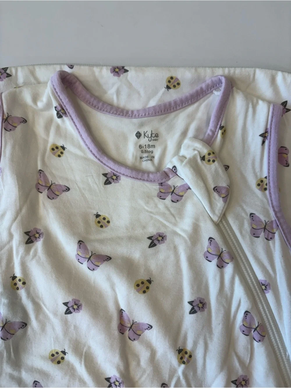 KYTE Flutter Purple Butterfly Sleep Sack 6-18Months 0.5TOG
